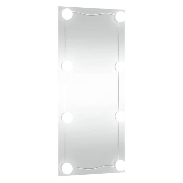 vidaXL Wall Mirror with LED Lights 40x80 cm Glass Rectangle