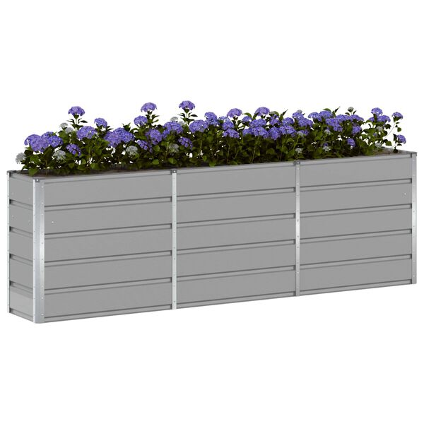 vidaXL Planter Light Grey 240 x 40 x 75 cm Steel