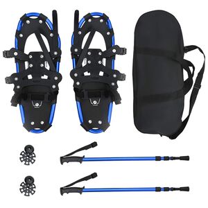 vidaXL 3 in 1 Snowshoes Blue and Black 53 x 21 cm Aluminum and HDPE