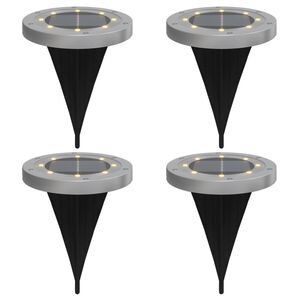 vidaXL Solar Ground Lights with Ground Spikes Outdoor 4 pcs Warm White