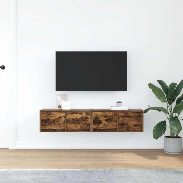 vidaXL TV Cabinets 2 pcs Smoked Oak 60x31x25.5 cm Engineered Wood