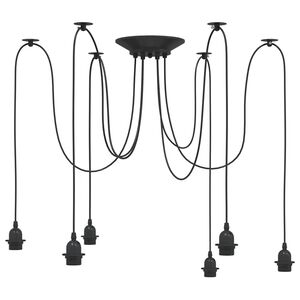 vidaXL Pendant&nbsp;Lamp with 6 Lamp Holders E27 Black Metal