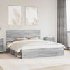 vidaXL Bed Frame Grey Sonoma 180 x 200 cm Solid Pine Wood