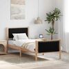 vidaXL Bed frame Brown and black 75 x 190 cm Solid pine wood