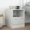 vidaXL Bedside Cabinet White 34.5x39x44 cm Steel