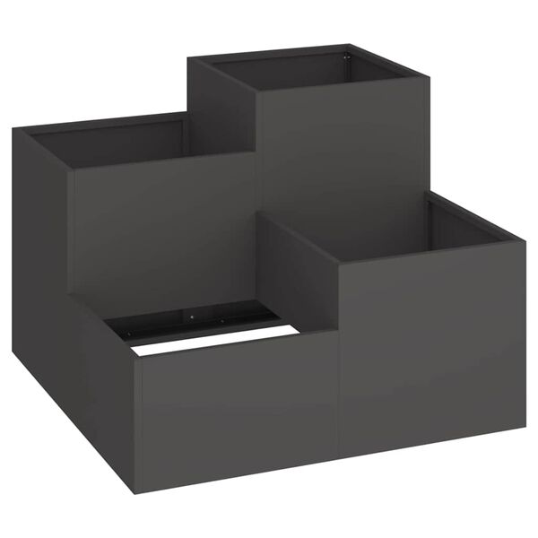 vidaXL Garden Planter Black 80 x 80 x 60 cm Steel