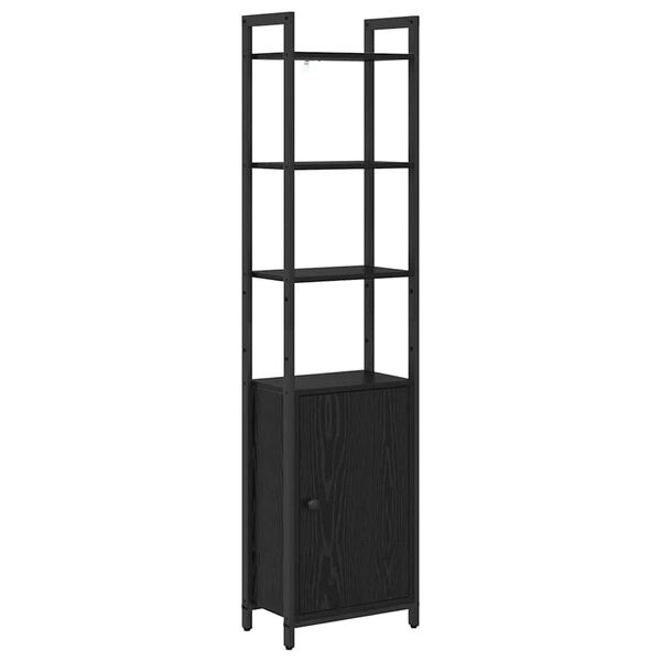 vidaXL Book Cabinet Black Oak 40 x 24 x 161 cm Engineered Wood