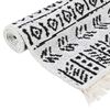 vidaXL Rug Black and White 100x300 cm Cotton