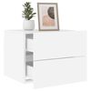vidaXL Wall-mounted Bedside Cabinet with LED Lights White