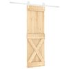 vidaXL Sliding Door Natural and White 80 x 210 cm Solid Pine Wood