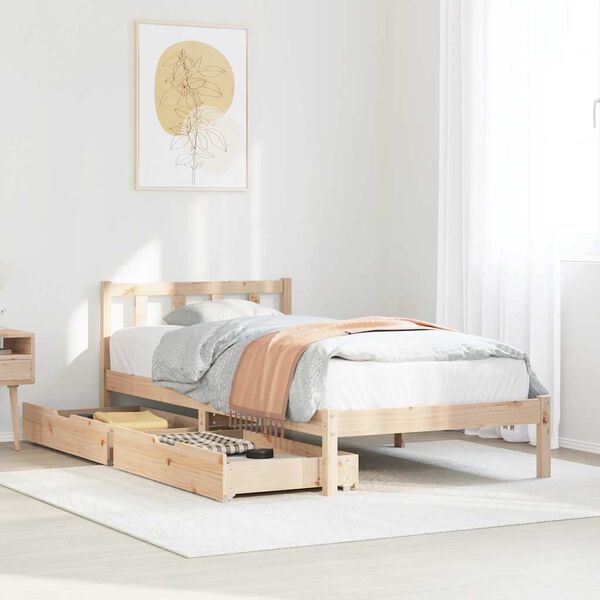 vidaXL Bed Frame without Mattress 90x190 cm Single Solid Wood Pine