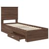 vidaXL Bed Frame Brown Oak and Silver 70 x 190 cm Engineered Wood
