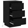 vidaXL Bedside Cabinet Black Oak 39 x 34.5 x 65 cm Engineered wood