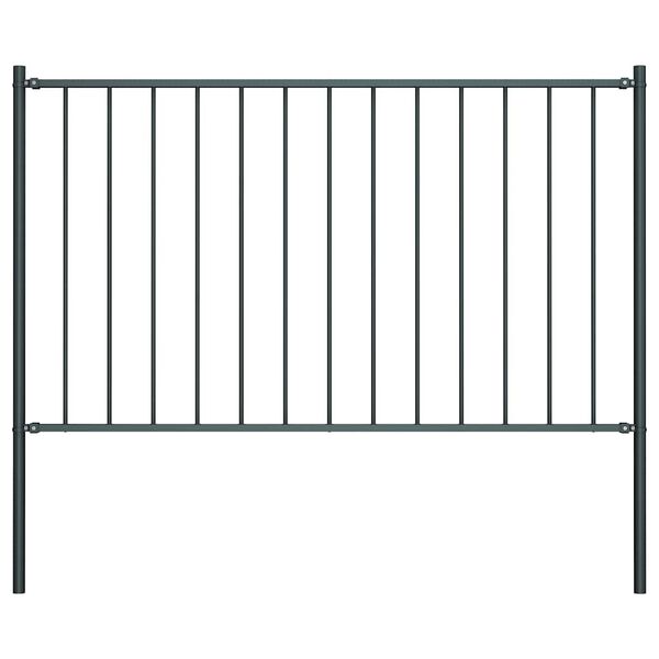 vidaXL Fence Panel Woerden with Posts Steel 1.7x1.25 m Anthracite