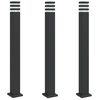 vidaXL Outdoor Floor Lamps 3pcs Black 110 cm Aluminium