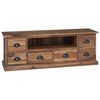 vidaXL TV Stand with Drawer Natural 110 x 30 x 40 cm Solid Teak Wood