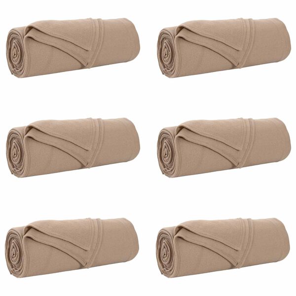 vidaXL Throw Blankets 6 pcs Camel 210 x 140 cm Fleece
