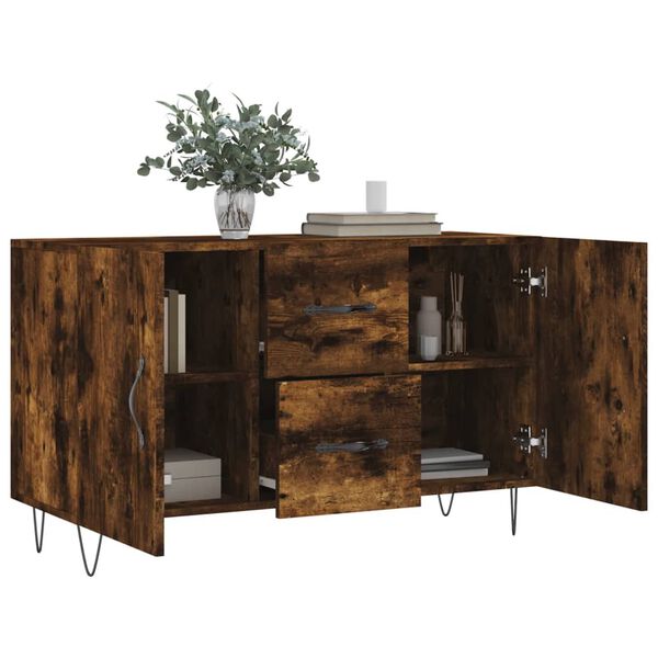 vidaXL Sideboard Smoked Oak 100x36x60 cm Engineered Wood
