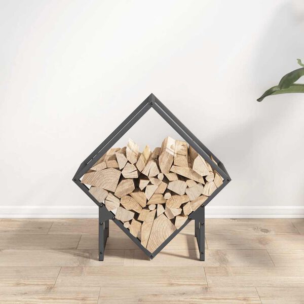 vidaXL Firewood Rack Anthracite 50x25x50 cm Cold-rolled steel