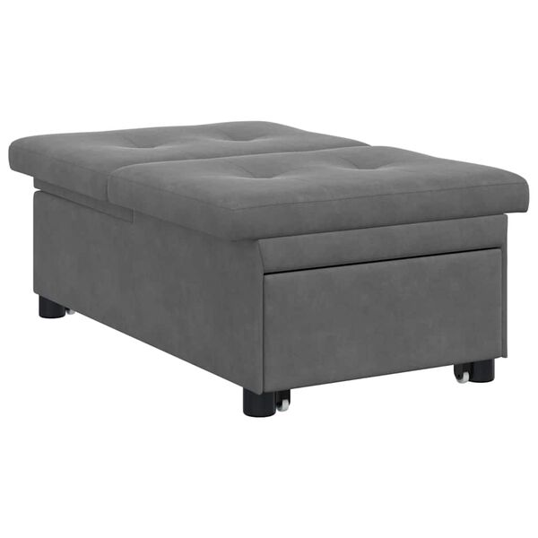 vidaXL Sofa Bed Dark Grey 194 x 67 x 82 cm Microfiber