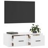 vidaXL Hanging TV Cabinet High Gloss White 80x36x25 cm Engineered Wood