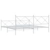 vidaXL Metal Bed Frame without Mattress with Footboard White 200x200cm