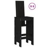 vidaXL 7 Piece Garden Bar Set Black Solid Wood Pine