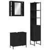 vidaXL 3 Piece Bathroom Cabinet Set Black Engineered Wood
