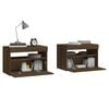 vidaXL Bedside Cabinets 2 pcs with LED Lights Brown Oak 60x35x40 cm