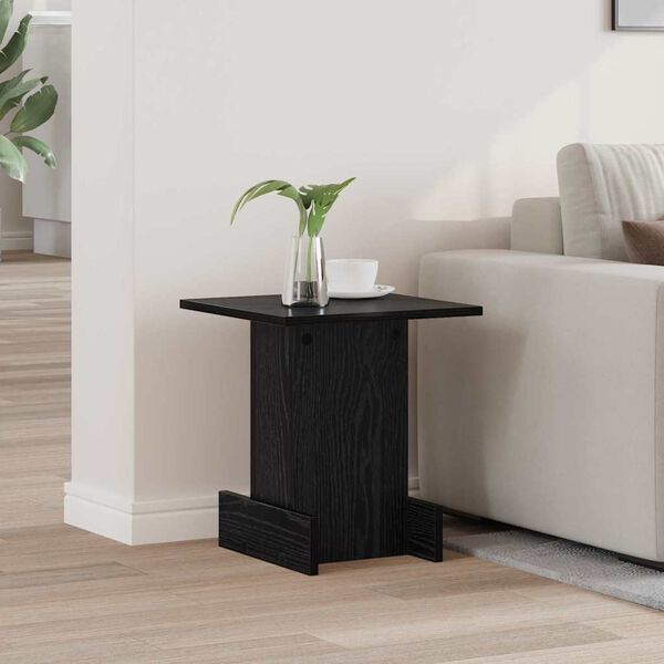 vidaXL End Table Black Oak 35.5 x 35 x 40 cm Engineered Wood