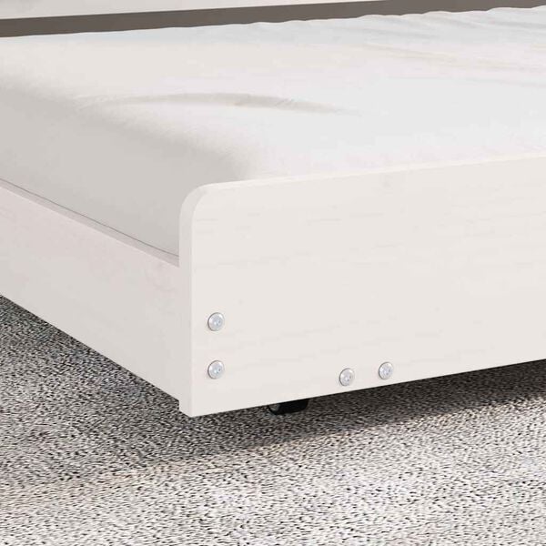 vidaXL Bed Frame White 75 x 190 cm Solid Pine Wood