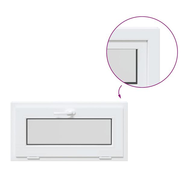 vidaXL Basement Window RISOR 80x40 cm Tilt 2 Glazing White