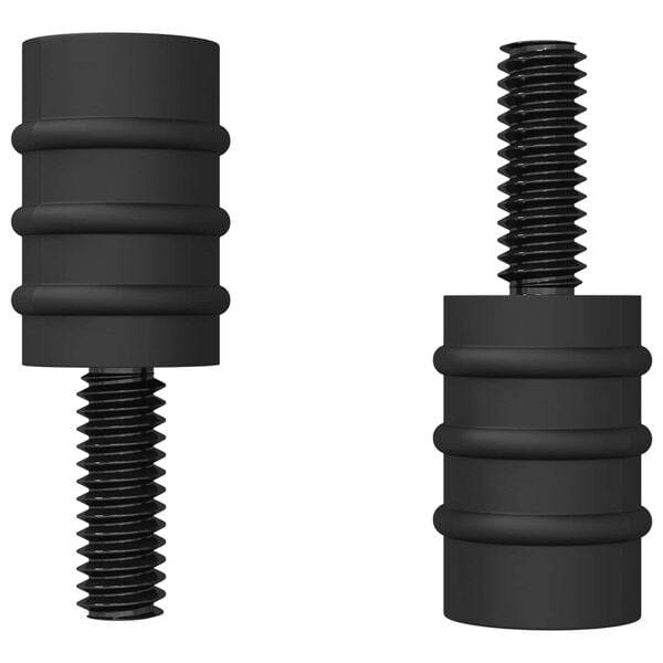 vidaXL Standoff Screw 12 pcs Black M4 Rubber and Steel