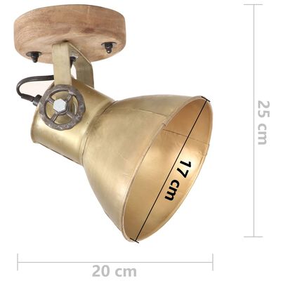 vidaXL Industrial Wall/Ceiling Lamps 2 pcs Brass 20x25 cm E27