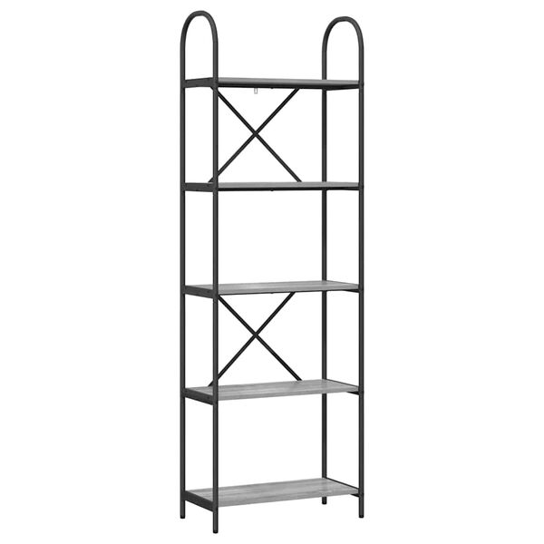 vidaXL Bookshelf Grey Sonoma 60 x 30 x 183 cm Engineered wood