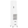 vidaXL Highboard High Gloss White 34,5x34x180 cm Engineered Wood