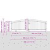 vidaXL Garden Gate with Lock Grey 150 x 400 cm Steel
