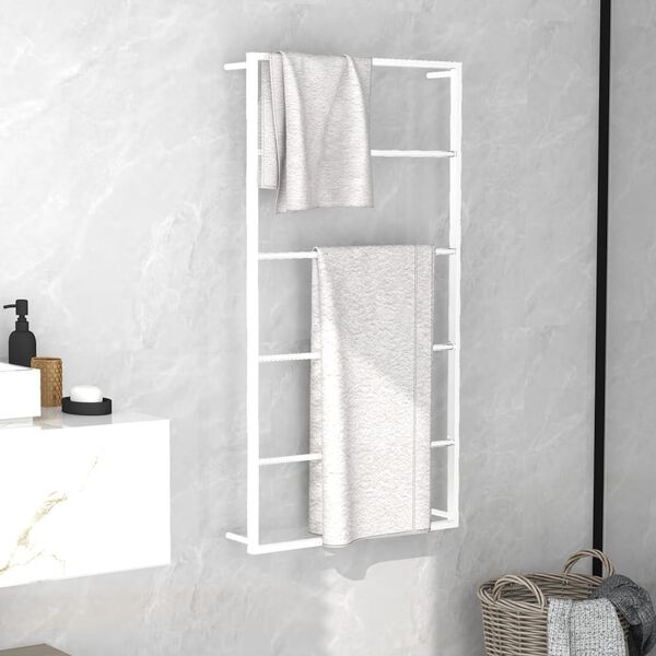 vidaXL Towel Rack White 60x10x116 cm Steel