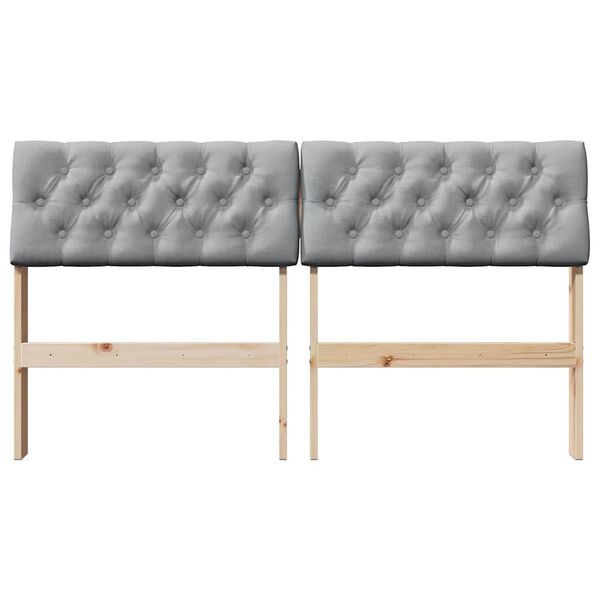 vidaXL Upholstered Headboard Light Grey 150 cm Solid Pine Wood