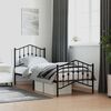 vidaXL Metal Bed Frame without Mattress with Footboard Black 80x200cm