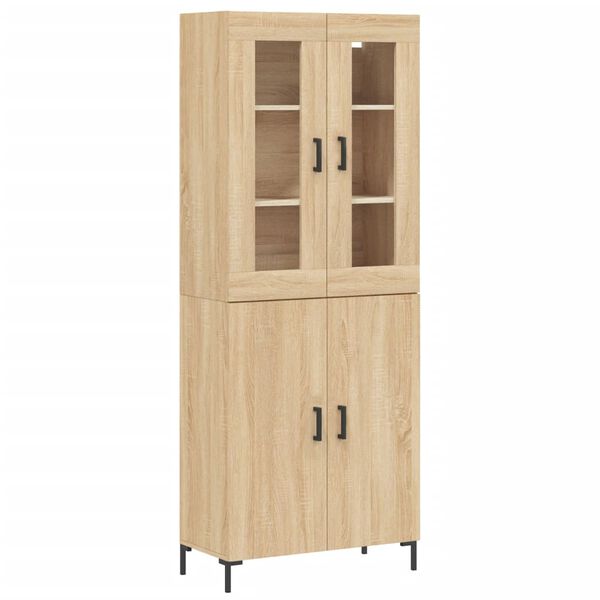 vidaXL Highboard Sonoma Oak 69.5x34x180 cm Engineered Wood