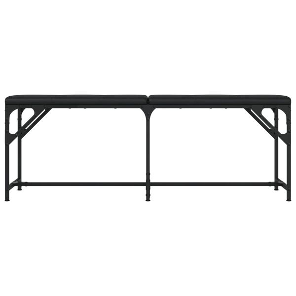 vidaXL Dining Bench Black 124x32x45 cm Steel and Faux Leather