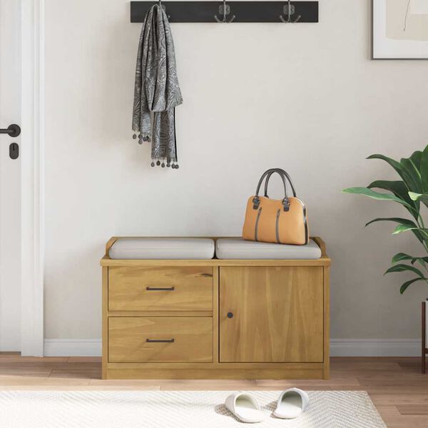 vidaXL Hallway Bench SANDNES 87x40x50 cm Solid Wood Pine