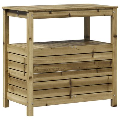 vidaXL Potting Table with Shelves 82.5x45x81 cm Impregnated Wood Pine