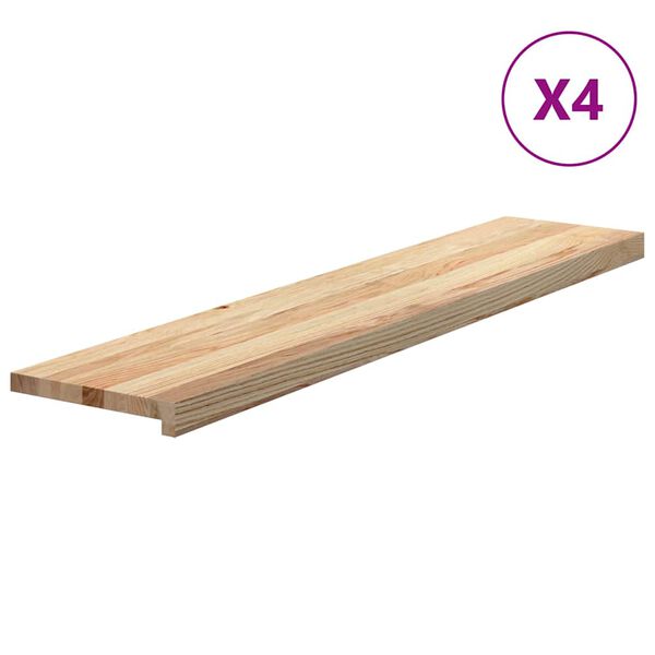 vidaXL Stair Treads 4 pcs Untreated 120x25x2 cm Solid Wood Oak