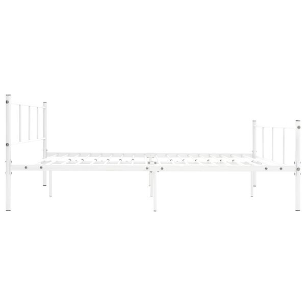 vidaXL Bed Frame without Mattress White Metal 120x200 cm