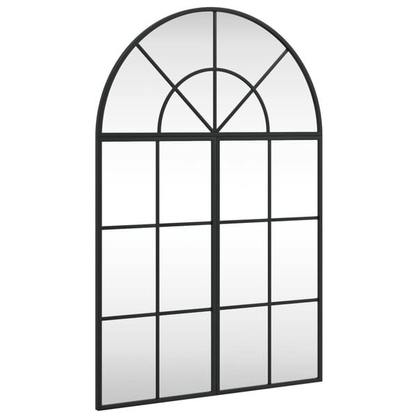 vidaXL Wall Mirror Black 60x90 cm Arch Iron