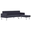 vidaXL L-shaped Sofa Bed Dark grey Polyester