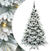 vidaXL Artificial Christmas Tree with 300 LEDs White 180 cm PE and PVC