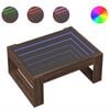 vidaXL Coffee Table with Infinity LED Brown Oak 70x53x30 cm